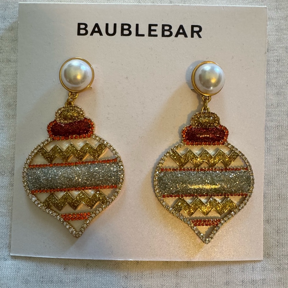 BaubleBar Gold and Silver Festive Earrings